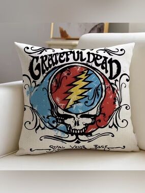 Grateful Dead Stealie Bolt Pillow Case Elegant Comfort Sofa Bed Invisible Zipper